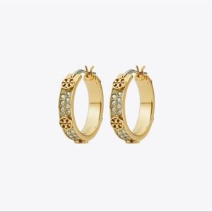 NWOT Tory Burch Small Miller Stud Hoop Earring